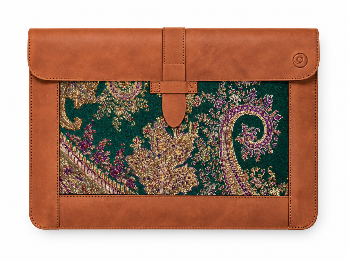 Handmade Leather MacBook Sleeve & Charger Bag | Personalized Laptop Case for MacBook Pro/Air 13" 15" 16" | Waterproof Laptop Folio