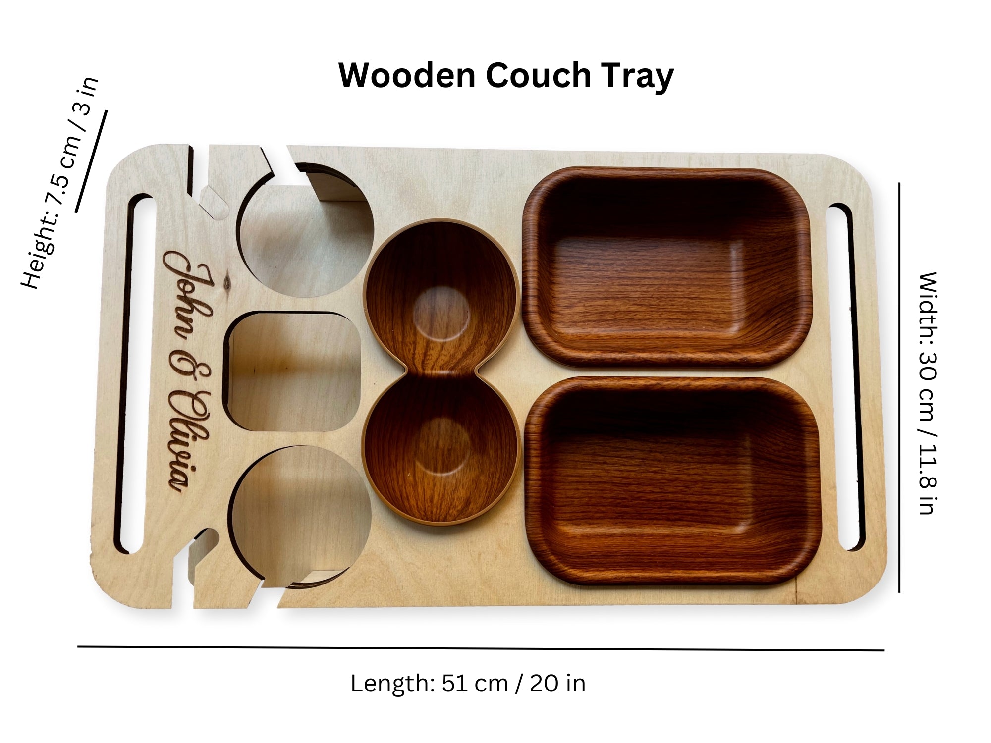 Personalized Couchbar – Wooden Sofa Tray & Snack Bar