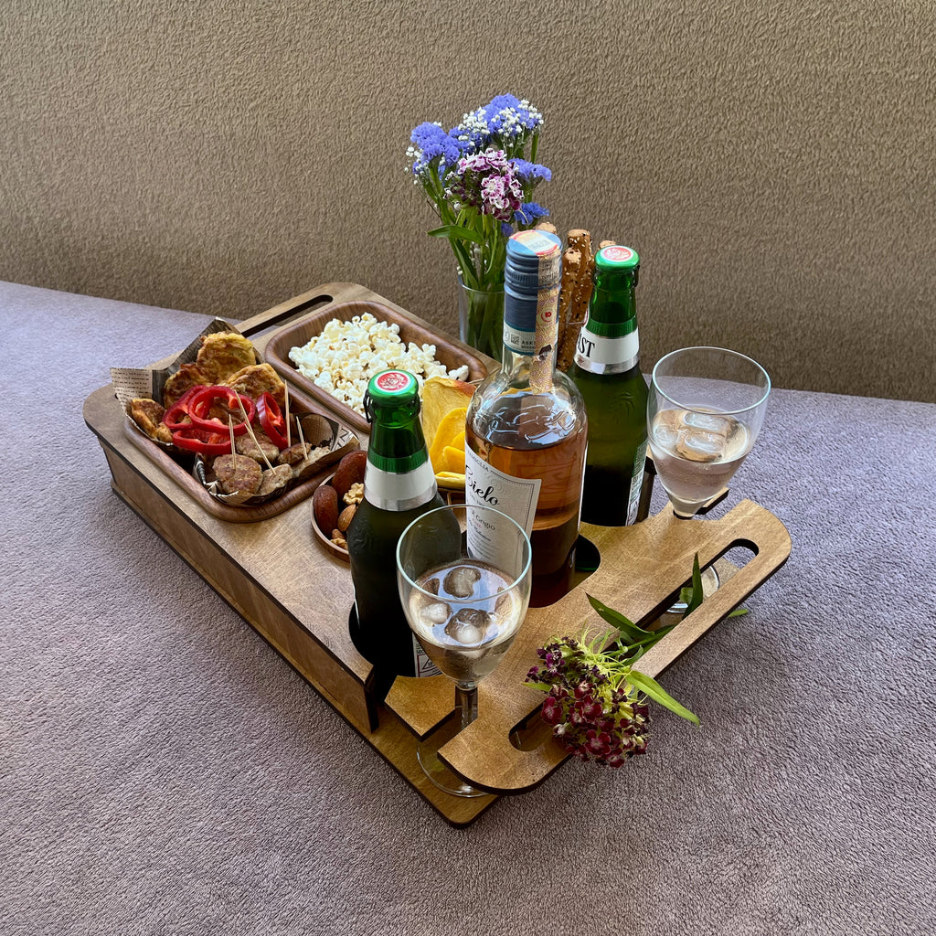 Personalized Couchbar – Wooden Sofa Tray & Snack Bar