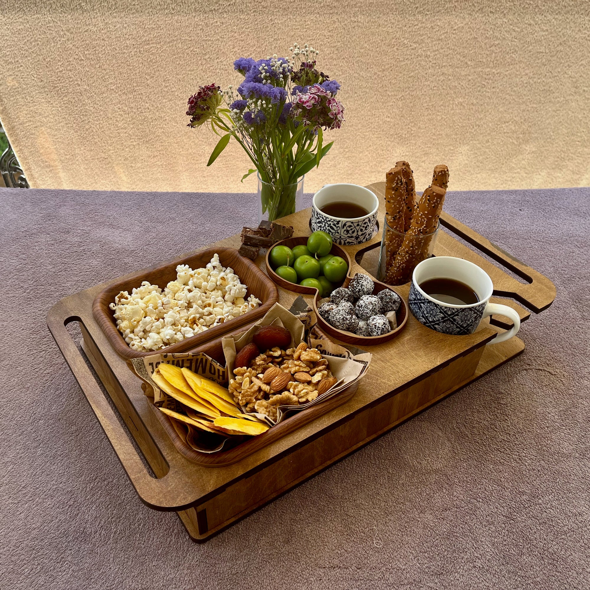Personalized Couchbar – Wooden Sofa Tray & Snack Bar