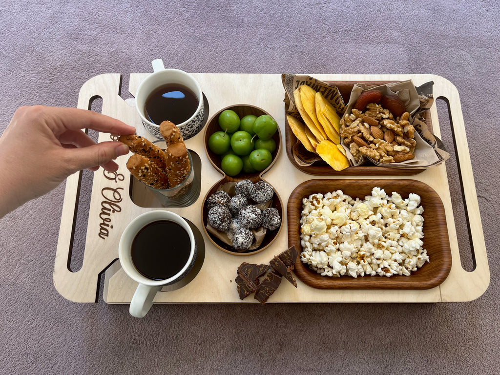 Personalized Couchbar – Wooden Sofa Tray & Snack Bar
