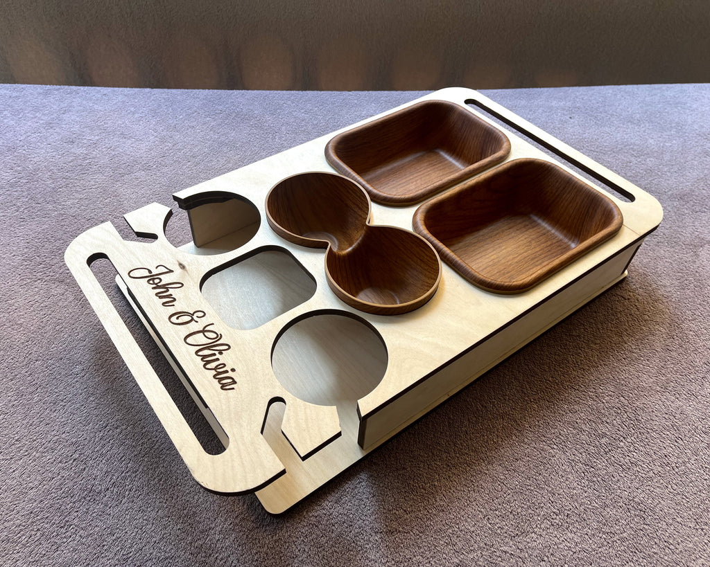 Personalized Couchbar – Wooden Sofa Tray & Snack Bar