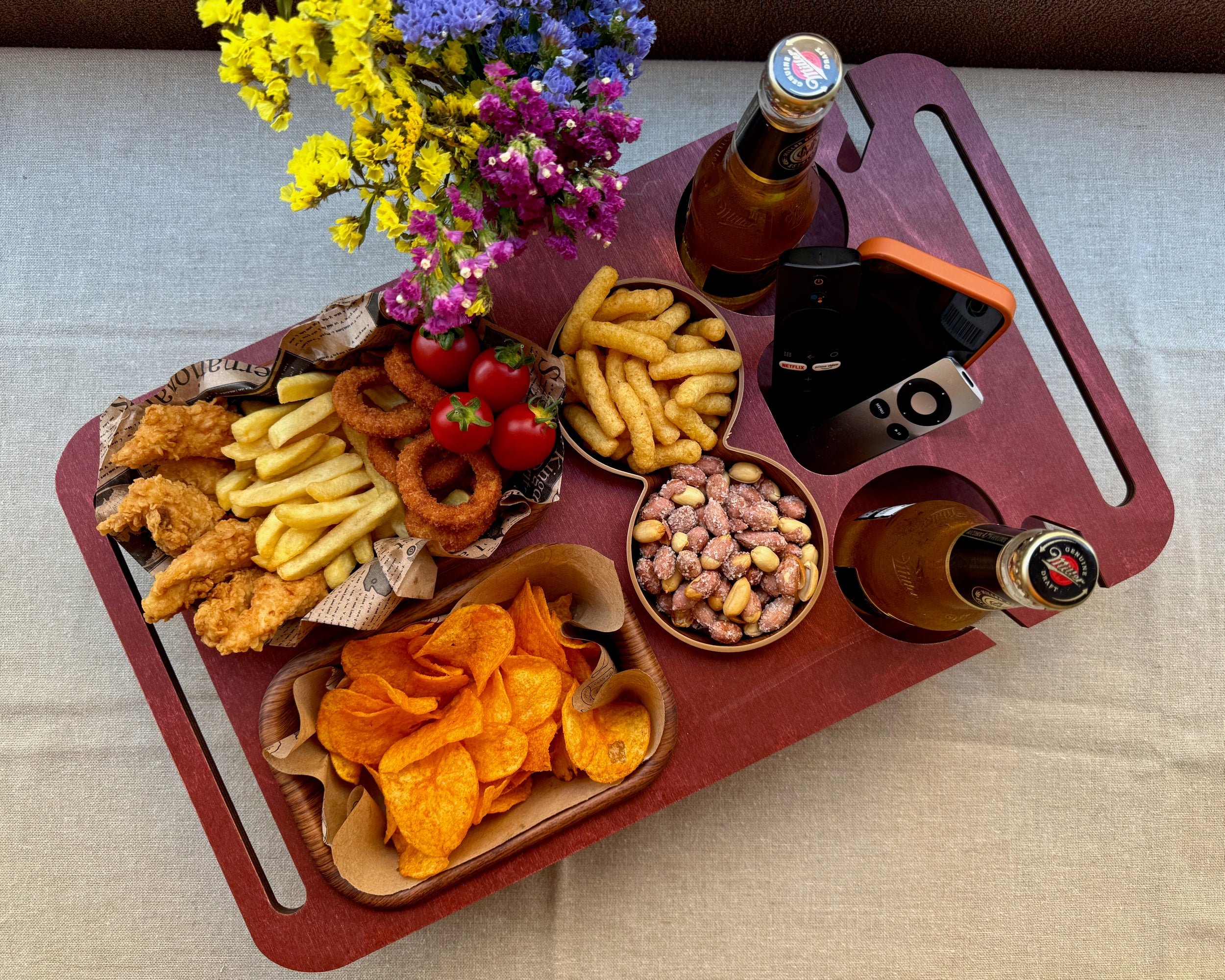Personalized Couchbar – Wooden Sofa Tray & Snack Bar