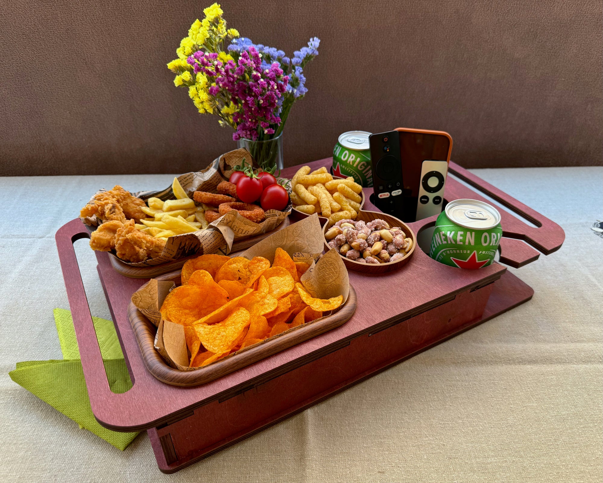 Personalized Couchbar – Wooden Sofa Tray & Snack Bar
