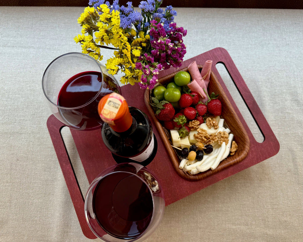 Personalized Wooden Couch Tray – Sofa Armrest Table, Snack & Drink Organizer