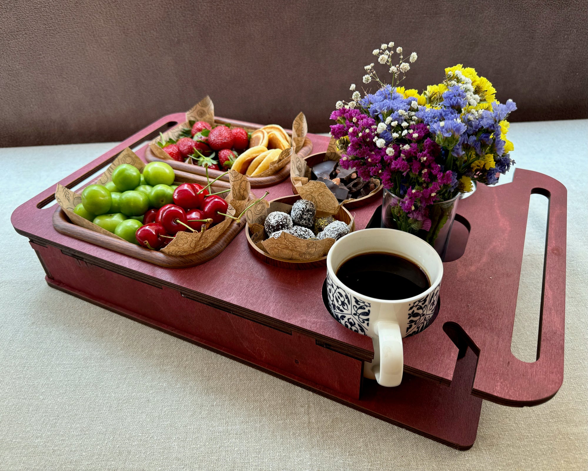 Personalized Couchbar – Wooden Sofa Tray & Snack Bar