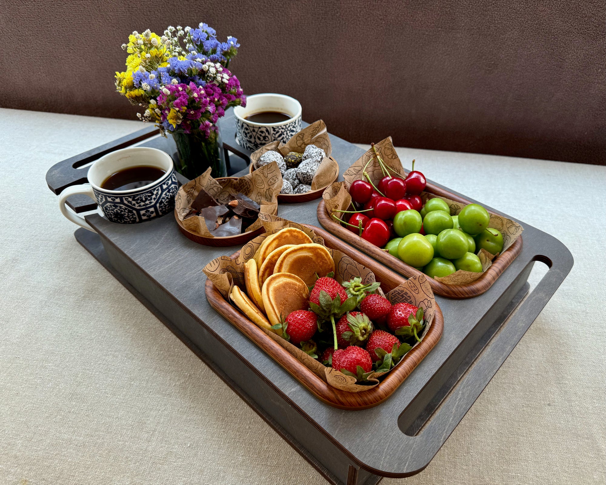 Personalized Couchbar – Wooden Sofa Tray & Snack Bar