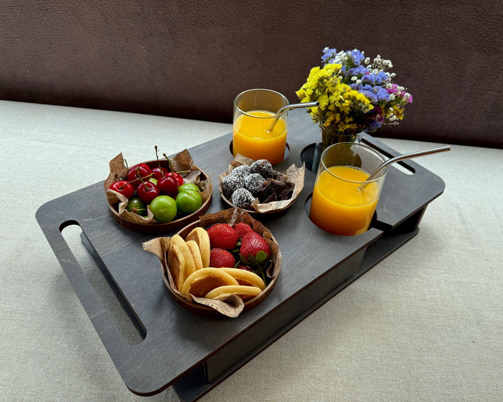 Personalized Couch Tray – Custom Wooden Sofa Armrest Organizer & Gift for Him