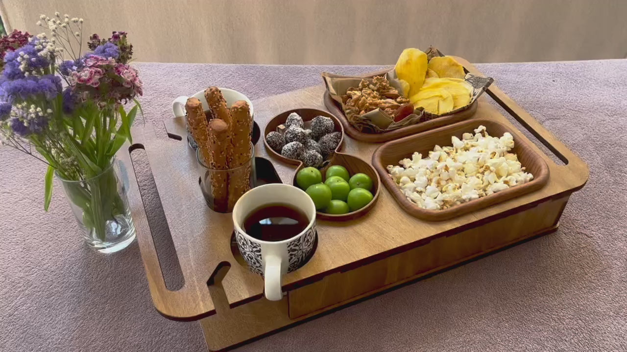 Personalized Couchbar – Wooden Sofa Tray & Snack Bar