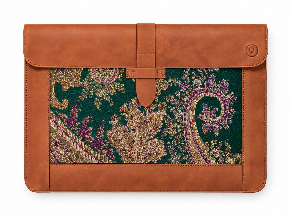 Handmade Leather MacBook Sleeve & Charger Bag | Personalized Laptop Case for MacBook Pro/Air 13" 15" 16" | Waterproof Laptop Folio